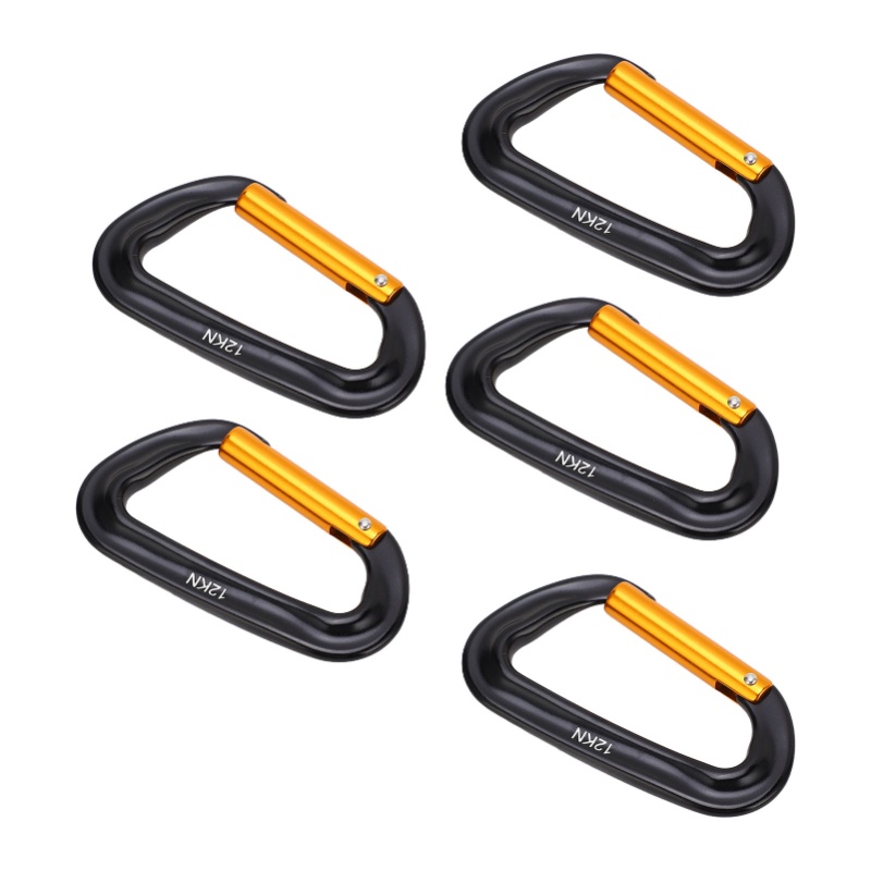 Carabiners Aluminum 12Kn Heavy Duty - 5 szt. karabinków wspinaczkowych z aluminium,