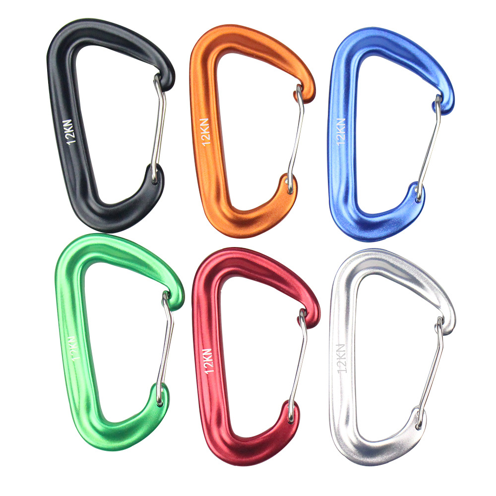 Carabiners Aluminum 12Kn Heavy Duty - Zestaw 6 karabińczyków 12kN z D-ringiem,