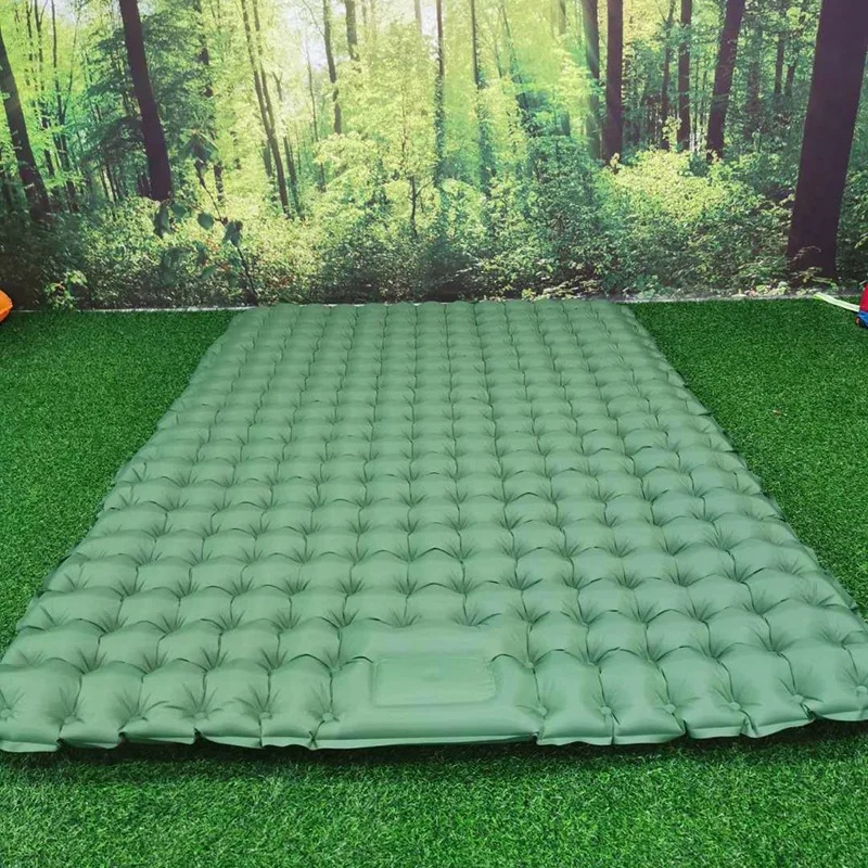 Inflatable Camping Sleeping Pad Pillow - Podwójna dmuchana mata kempingowa z wbudowanymi