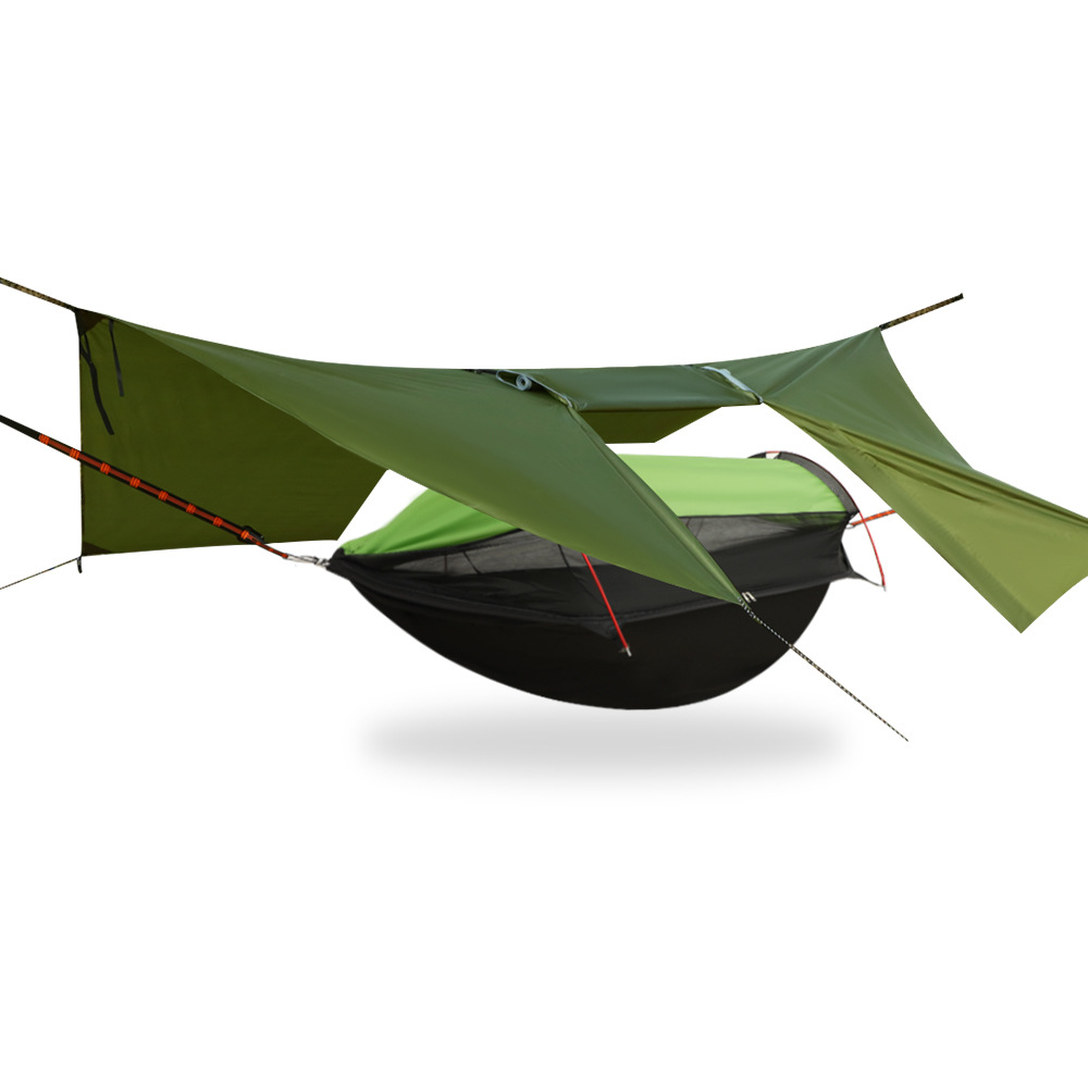 Double Hammock Portable Parachute Nylon - Podwójny hamak kempingowy na zewnątrz, przenośny