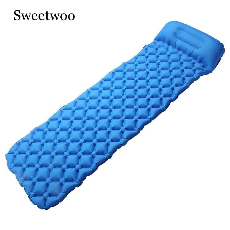 Inflatable Camping Sleeping Pad Pillow - Camping karimata Ultralight, samopompujący karimata Camping,