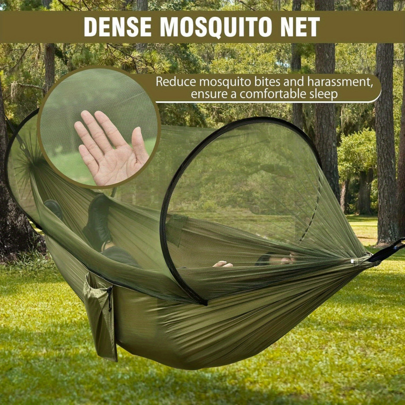 Camping Hammock With Mosquito Net Rainfly - Hamak kempingowy 2w1 z moskitierą, ultralekki,