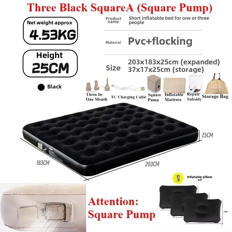 Camping Air Mattress Built In Pump - Nadmuchiwany materac powietrzny z wbudowaną pompką,