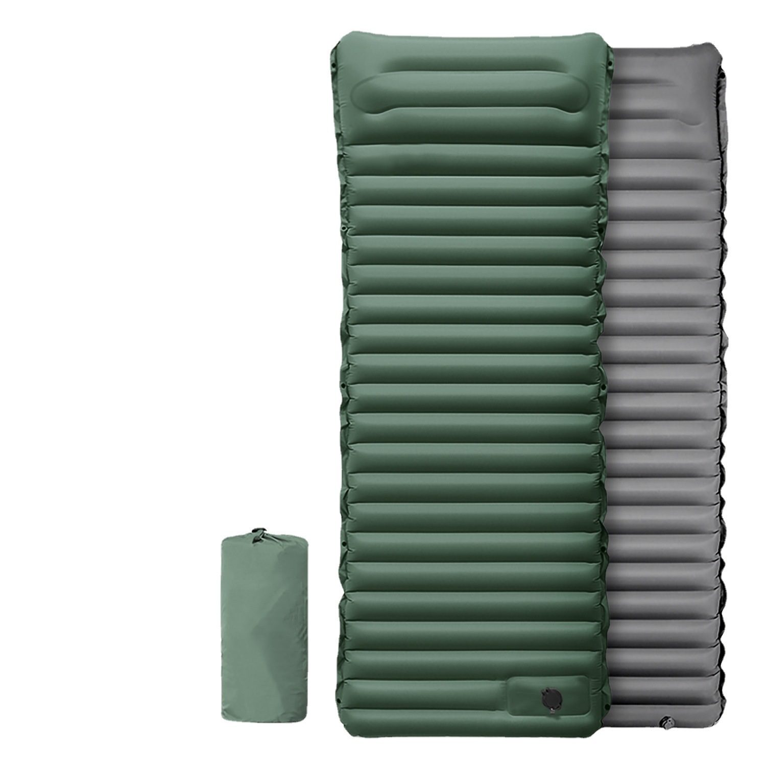 Inflatable Camping Sleeping Pad Pillow - Mata dmuchana na kemping z poduszkami,
