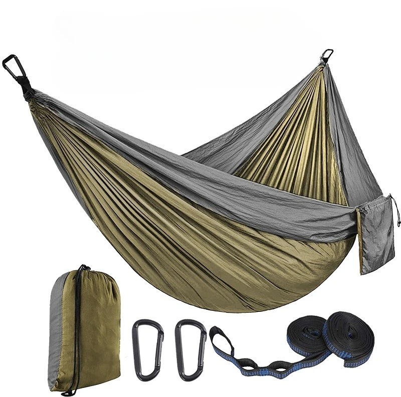 Double Hammock Portable Parachute Nylon - Hamak jednoosobowy/dwuosobowy z nylonu, wiszący, przenośny,