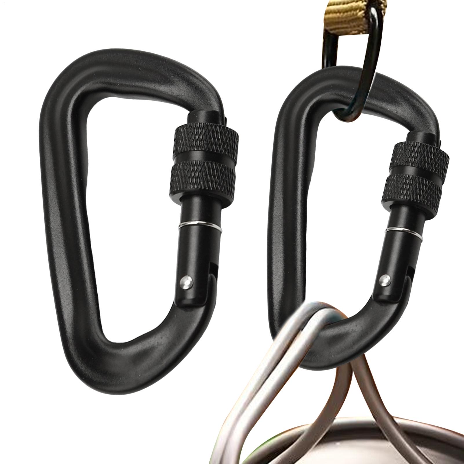 Carabiners Aluminum 12Kn Heavy Duty - Karabińczyki z blokadą typu D, aluminiowe,