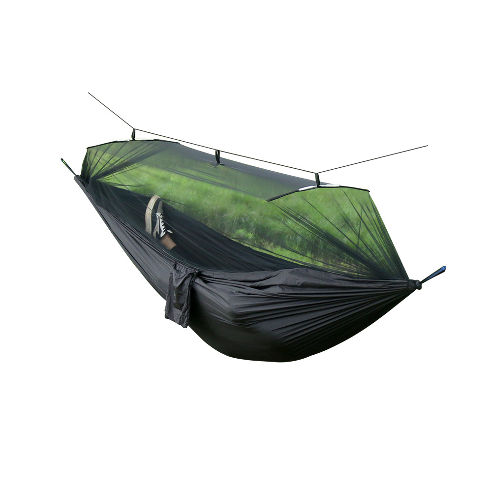 Double Hammock Portable Parachute Nylon - Hamak kempingowy dwuosobowy z moskitierą, przenośny,