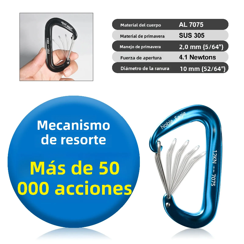 Zestaw 6 karabińczyków 12kN z  – Carabiners Aluminum 12Kn Heavy Duty recenzja i cena