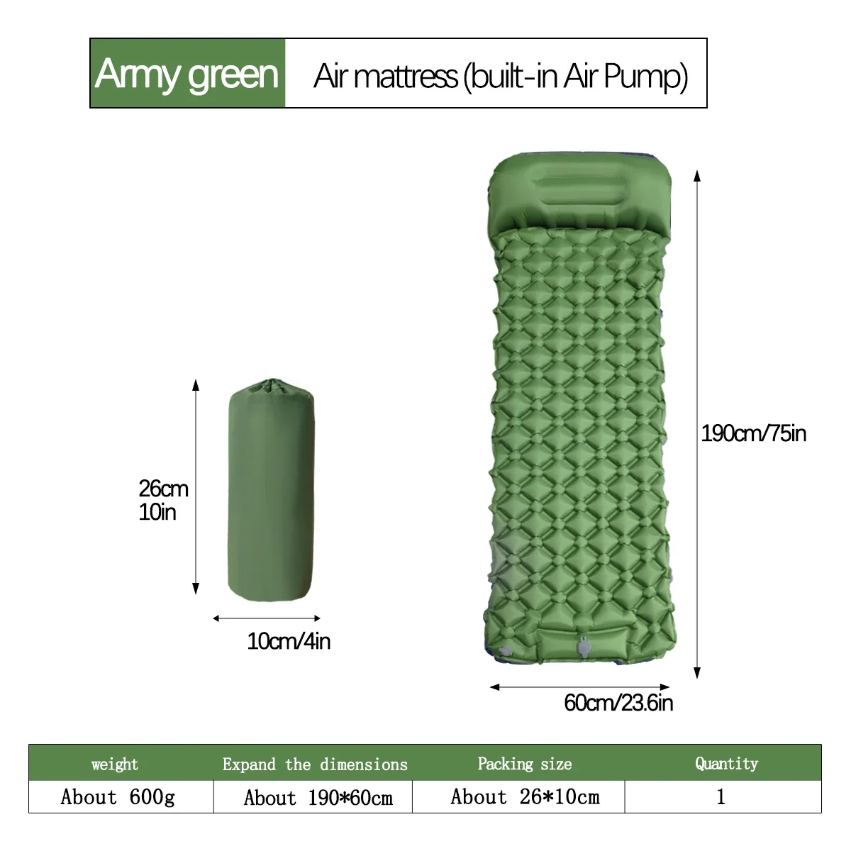 Ultralekka, dmuchana mata do s – Camping Air Mattress Built In Pump recenzja i cena