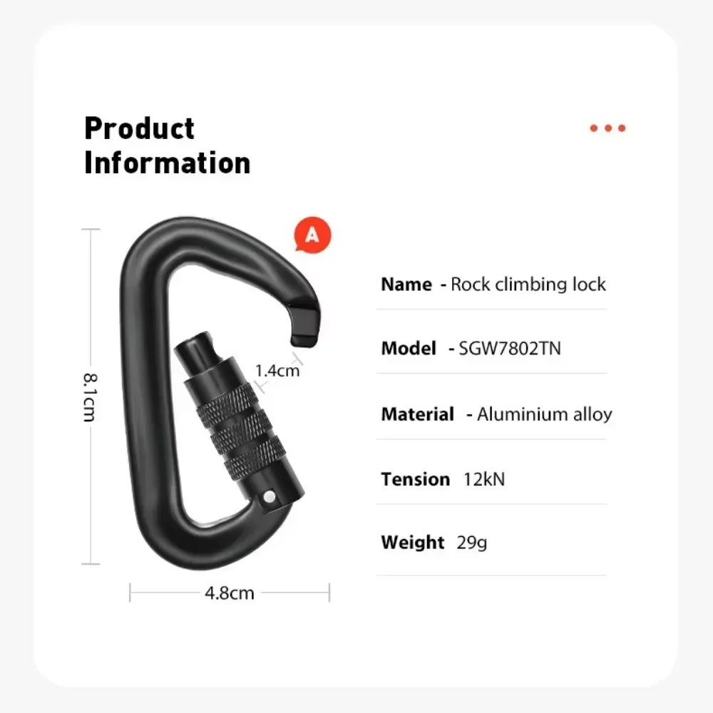 Karabinek w kształcie litery D – Carabiners Aluminum 12Kn Heavy Duty recenzja i cena