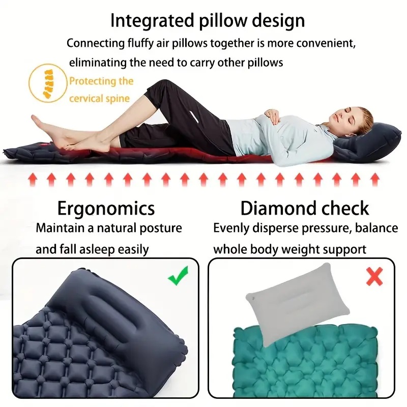 Outdoor Camping karimata skład – Inflatable Camping Sleeping Pad Pillow recenzja i cena