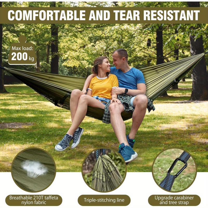 Hamak kempingowy 2w1 z moskiti – Camping Hammock With Mosquito Net Rainfly recenzja i cena