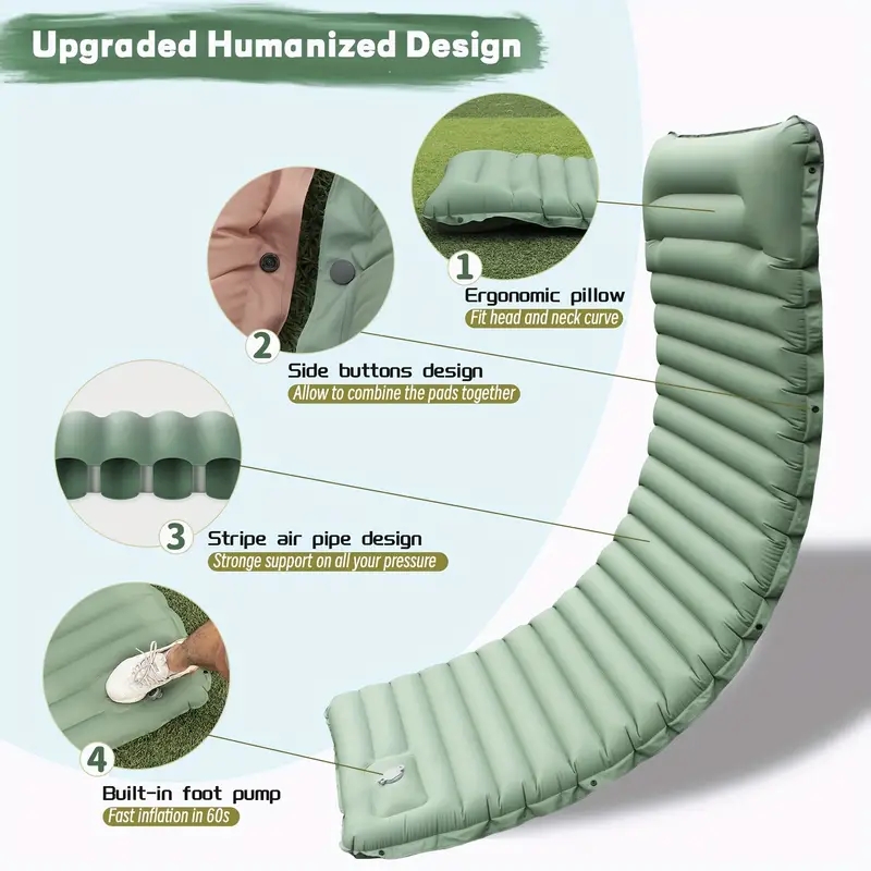 Mata dmuchana na kemping z pod – Inflatable Camping Sleeping Pad Pillow recenzja i cena