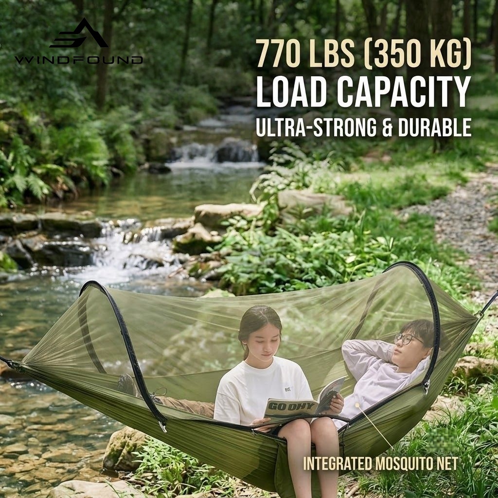 Ultralekki hamak kempingowy z  – Double Hammock Portable Parachute Nylon recenzja i cena