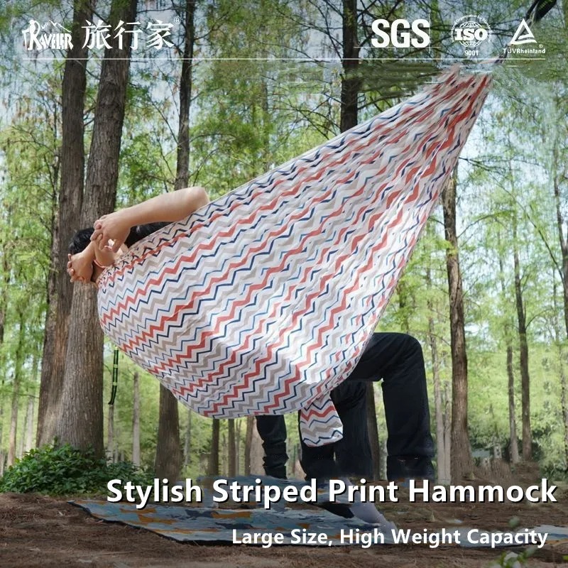 Wzorzysty hamak spadochronowy, – Double Hammock Portable Parachute Nylon recenzja i cena