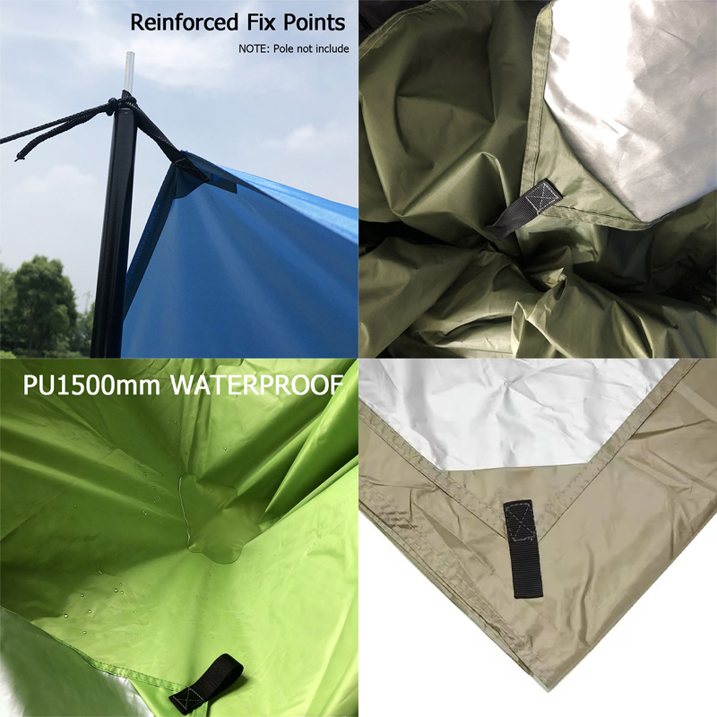 Plandeka kempingowa 3x3 m, wod – Hammock Rain Fly Tarp Waterproof 3X3M recenzja i cena