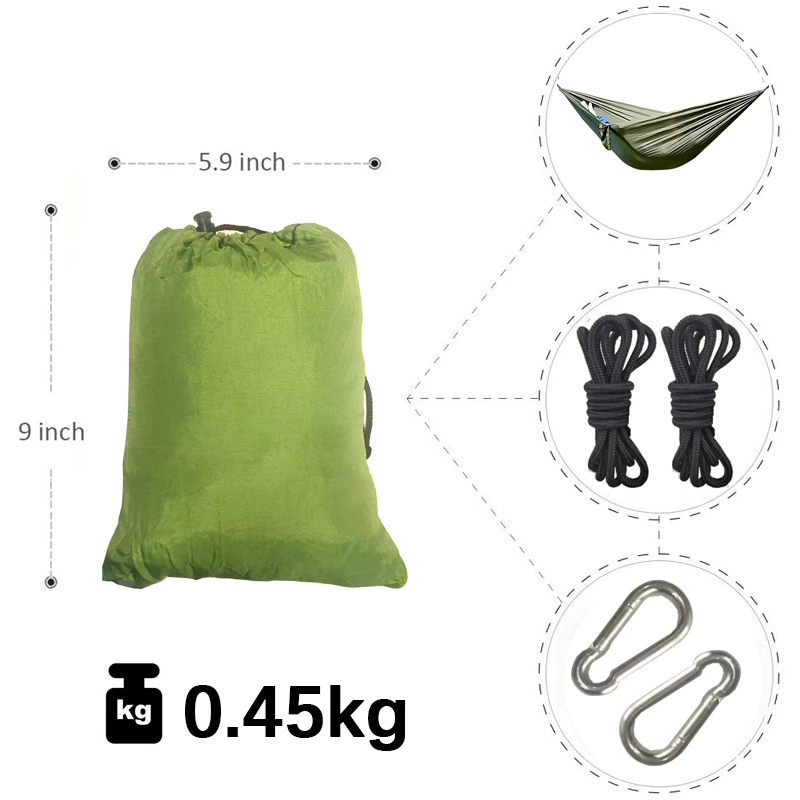 Hamak z nylonowej tkaniny spad – Double Hammock Portable Parachute Nylon recenzja i cena