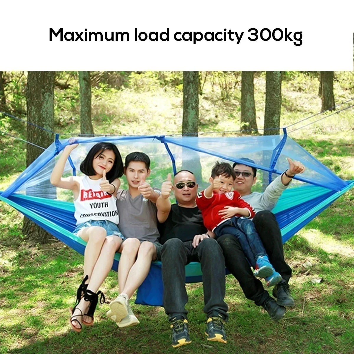 Hamak z moskitierą, podwójny,  – Double Hammock Portable Parachute Nylon recenzja i cena